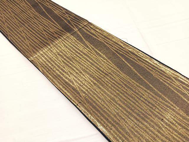 平和屋着物◎六通柄袋帯　竹　金糸　正絹　逸品　BAAW7955hv