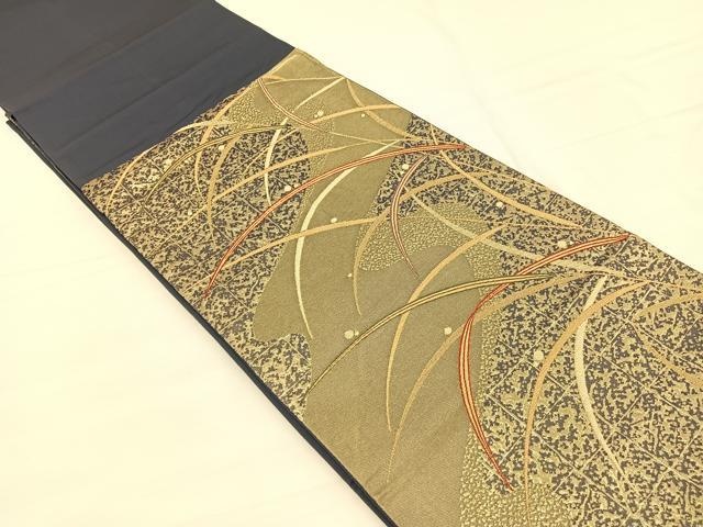 平和屋着物◎六通柄袋帯　露芝文　金糸　正絹　逸品　BAAW7968hv