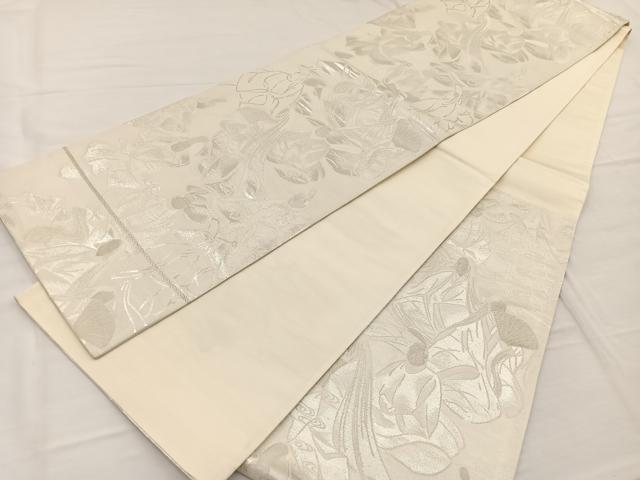 平和屋着物◎六通柄袋帯　唐織　三十六歌仙　銀糸　正絹　逸品　BAAW7971hv