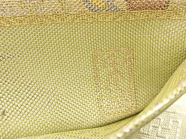 平和屋着物◎佐賀錦　六通柄袋帯　作家物　飛鶴花文　金銀糸　正絹　逸品　BAAW7973hv