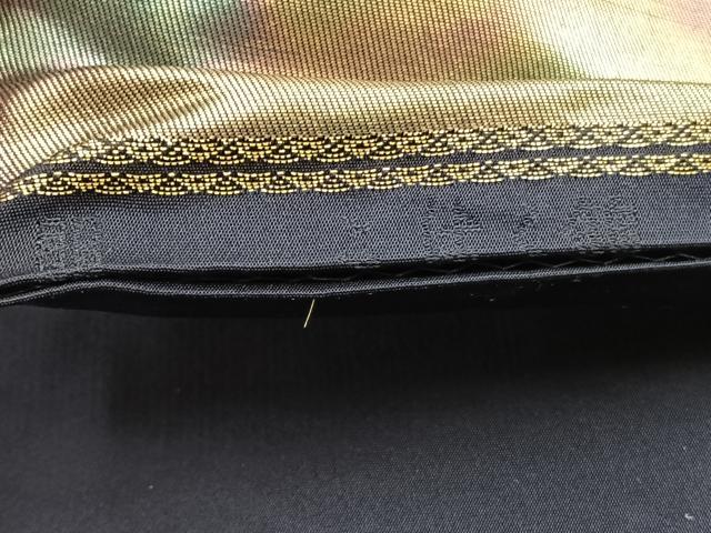 平和屋着物◎西陣　服部織物謹製　六通柄袋帯　こはく錦　飛鶴文　引箔　正絹　逸品　BAAW7988hv