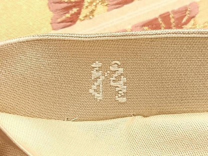 平和屋着物◎六通柄袋帯　雅　色紙御所車花文　金銀糸　正絹　逸品　BAAW7997hv