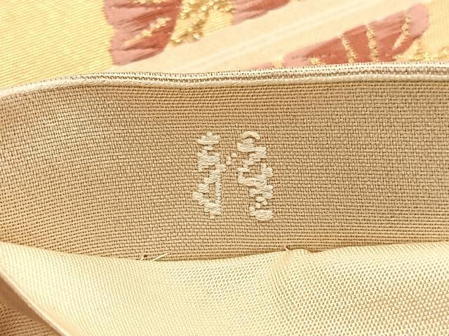 平和屋着物◎六通柄袋帯　雅　色紙御所車花文　金銀糸　正絹　逸品　BAAW7997hv