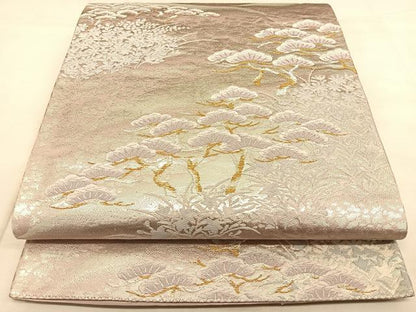 平和屋着物◎六通柄袋帯　唐織　草花文　金銀糸　正絹　逸品　BAAW8003qw