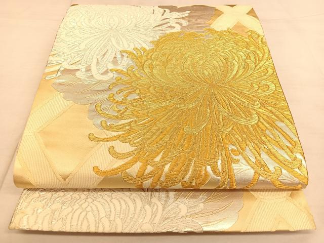 平和屋着物◎六通柄袋帯　唐織　乱菊　金銀糸　正絹　逸品　BAAW8012qw