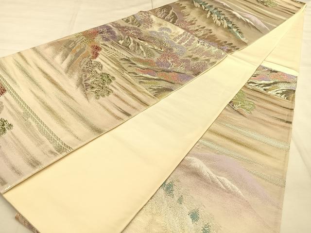 平和屋着物◎六通柄袋帯　嵯峨野路　二重箔錦　正絹　逸品　BAAW8025qw