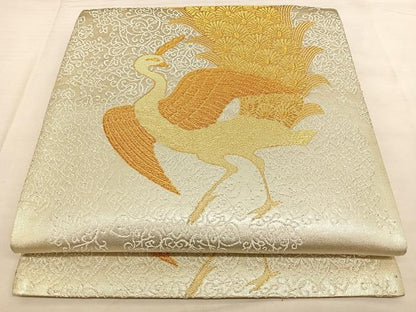 平和屋着物◎六通柄袋帯　唐織　孔雀文　金銀糸　正絹　逸品　BAAW8028qw