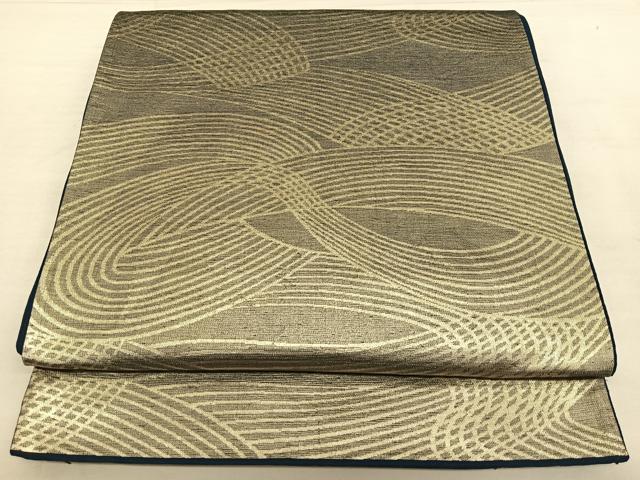 平和屋着物◎西陣　六通柄袋帯　幾何学文　引箔　正絹　逸品　BAAW8042qw