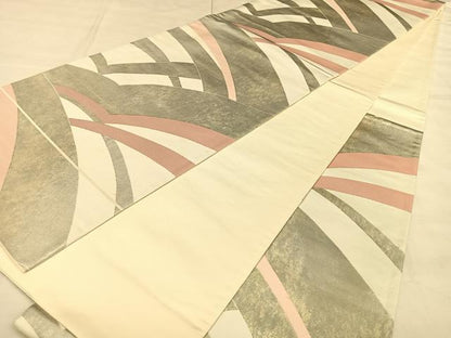 平和屋着物◎伝統工芸士　紋屋五左衛門　六通柄袋帯　幾何学文様　正絹　逸品　BAAW8059qw