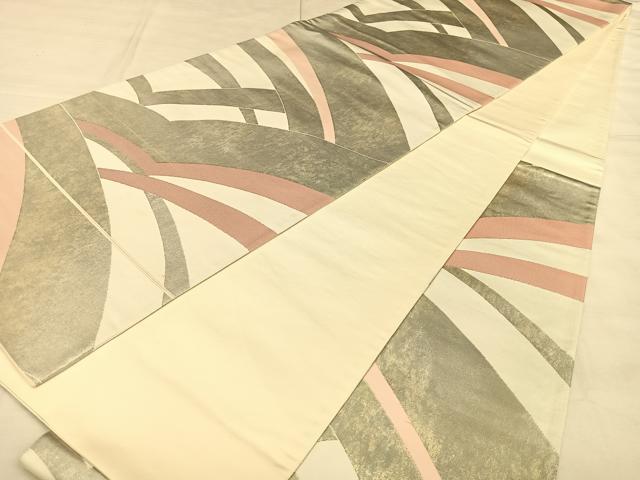 平和屋着物◎伝統工芸士　紋屋五左衛門　六通柄袋帯　幾何学文様　正絹　逸品　BAAW8059qw