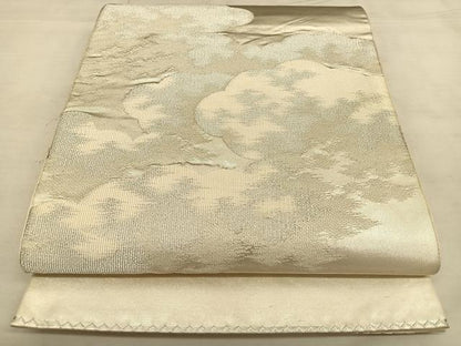 平和屋着物◎六通柄袋帯　雲取り文　引箔つづれ　銀糸　正絹　逸品　BAAW8064qw