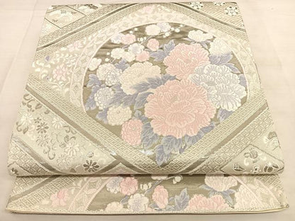 平和屋着物◎六通柄袋帯　唐織　彩華鳳凰文　プラチナ箔　正絹　逸品　BAAW8066qw