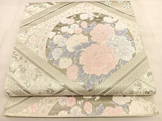 平和屋着物◎六通柄袋帯　唐織　彩華鳳凰文　プラチナ箔　正絹　逸品　BAAW8066qw