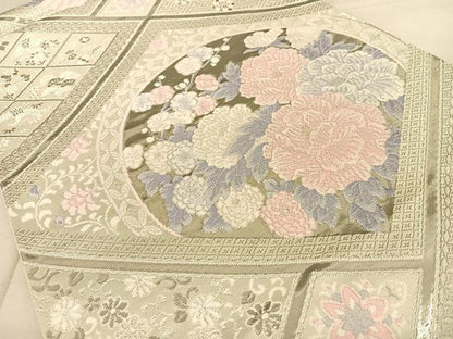 平和屋着物◎六通柄袋帯　唐織　彩華鳳凰文　プラチナ箔　正絹　逸品　BAAW8066qw