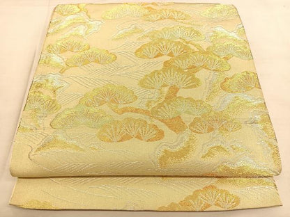 平和屋着物◎六通柄袋帯　唐織　浜松文　金銀糸　正絹　逸品　BAAW8074qw