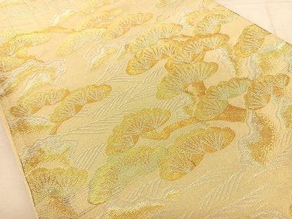 平和屋着物◎六通柄袋帯　唐織　浜松文　金銀糸　正絹　逸品　BAAW8074qw