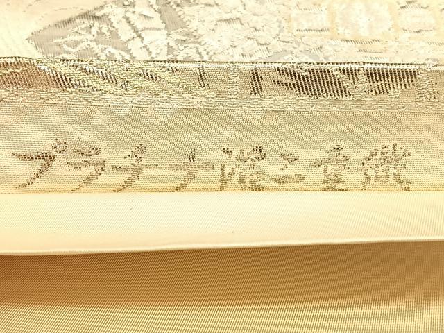 平和屋着物◎六通柄袋帯　色紙風景文　プラチナ箔二重織　正絹　逸品　BAAW8106qw