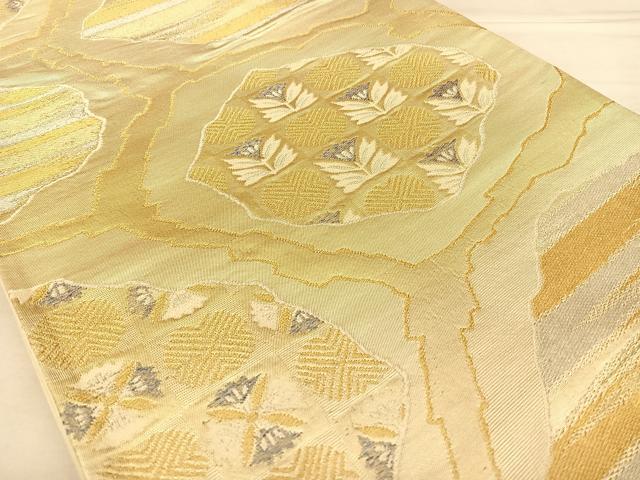 平和屋着物◎六通柄袋帯 更紗花文 金銀糸 正絹 逸品 BAAW8115qw
