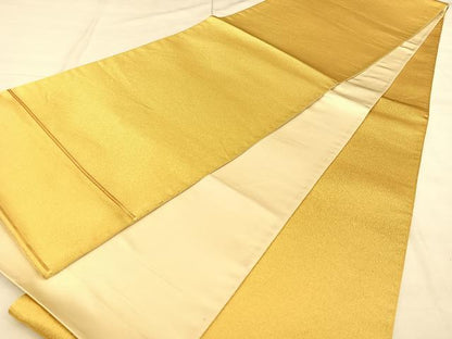 平和屋着物◎全通柄袋帯　雅小袖　霞文　金糸　正絹　逸品　BAAW8127qw