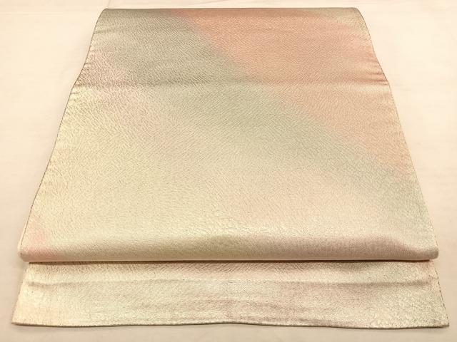 平和屋着物◎全通柄袋帯　霞文　銀糸　正絹　逸品　BAAW8130qw