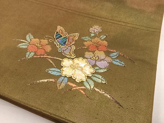 平和屋着物◎袋帯　螺鈿　ワンポイント　道長文　正絹　逸品　BAAW8161yc