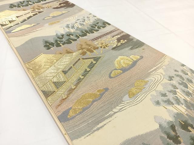平和屋着物◎六通柄袋帯　枯山水　金銀糸　引箔　正絹　逸品　BAAW8165yc
