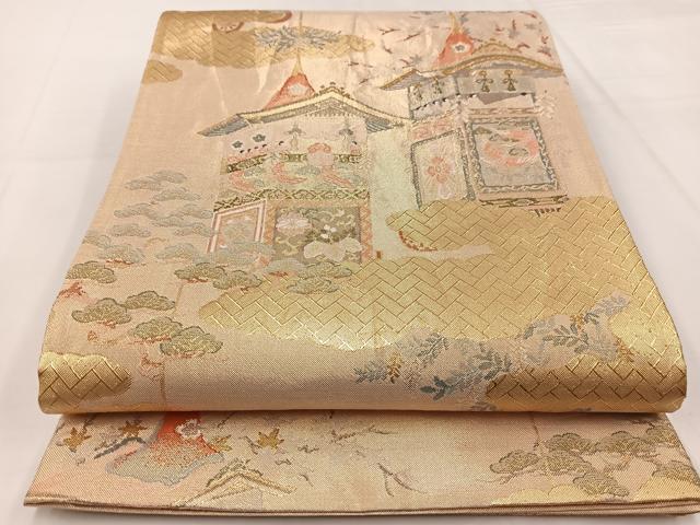 平和屋着物◎佐賀錦　六通柄袋帯　祇園会　金糸　正絹　逸品　BAAW8183yc