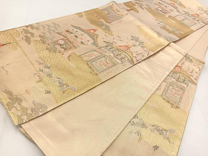 平和屋着物◎佐賀錦　六通柄袋帯　祇園会　金糸　正絹　逸品　BAAW8183yc