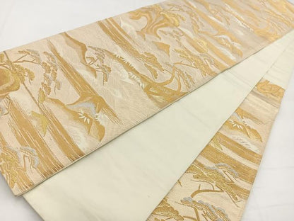 平和屋着物◎六通柄袋帯　浜松文　金銀糸　正絹　逸品　BAAW8196yc