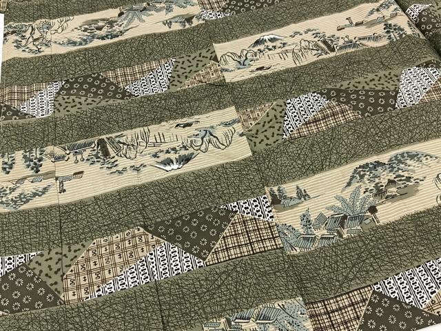 平和屋着物■男性　長襦袢　袷　横段風景文　正絹　逸品　BAAW8350yc