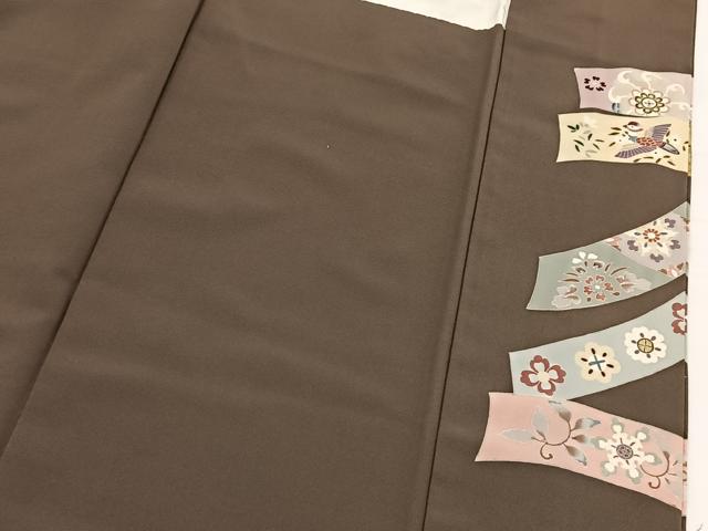平和屋着物■豪華色留袖　作家物　駒刺繍　江戸友禅　舟風居　兎更紗花鳥文　金彩　正絹　逸品　BAAW8363yc