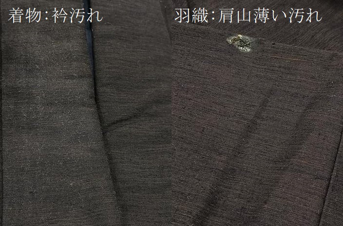 平和屋着物■男性　紬　アンサンブル　霞文　正絹　逸品　BAAW8377yc