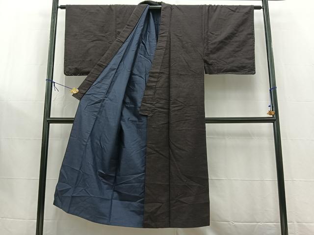 平和屋着物■男性　紬　アンサンブル　霞文　正絹　逸品　BAAW8377yc