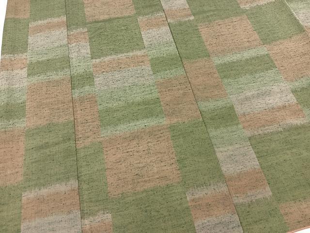 平和屋着物■上質な紬　変わり市松文様　正絹　逸品　BAAW8380yc