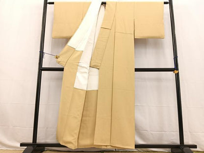 平和屋着物■上質な色無地　砥粉色　正絹　逸品　BAAW8389yc