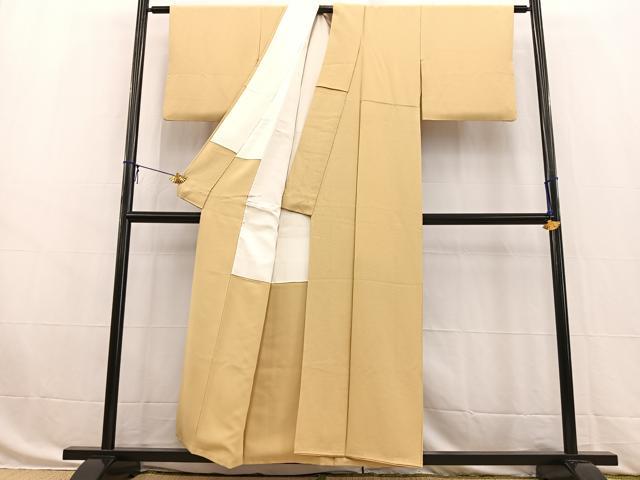 平和屋着物■上質な色無地　砥粉色　正絹　逸品　BAAW8389yc