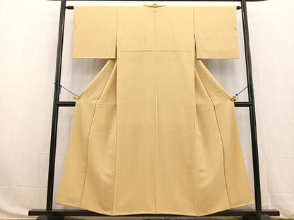 平和屋着物■上質な色無地　砥粉色　正絹　逸品　BAAW8389yc