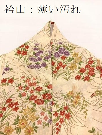 平和屋着物■上質な小紋 草花文 正絹 逸品 BAAW8432yc