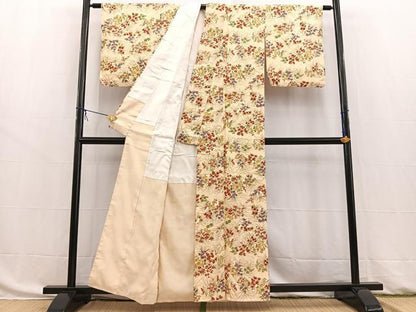 平和屋着物■上質な小紋 草花文 正絹 逸品 BAAW8432yc