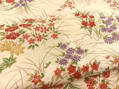 平和屋着物■上質な小紋 草花文 正絹 逸品 BAAW8432yc