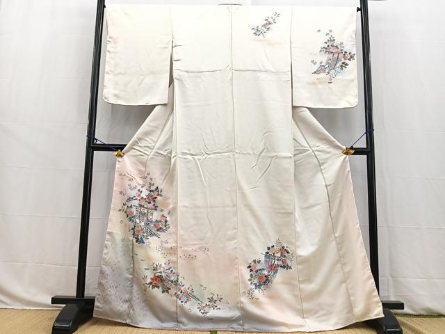 平和屋着物■訪問着　吉祥花文　暈し染め　金彩　正絹　逸品　未使用　BAAW8434yc