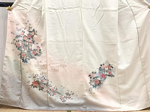 平和屋着物■訪問着　吉祥花文　暈し染め　金彩　正絹　逸品　未使用　BAAW8434yc