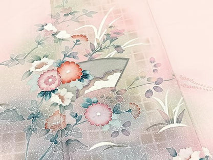 平和屋着物■訪問着　地紙花文　暈し染め　正絹　逸品　BAAW8441yc