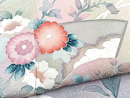 平和屋着物■訪問着　地紙花文　暈し染め　正絹　逸品　BAAW8441yc