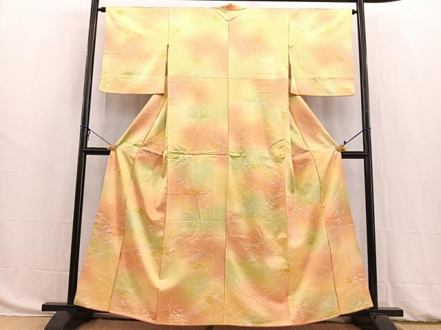 平和屋着物■上質な小紋 立波文 暈し染め 正絹 逸品 BAAW8442yc