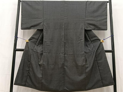 平和屋着物■男性　本場大島紬　格子柄　正絹　逸品　BAAW8449yc