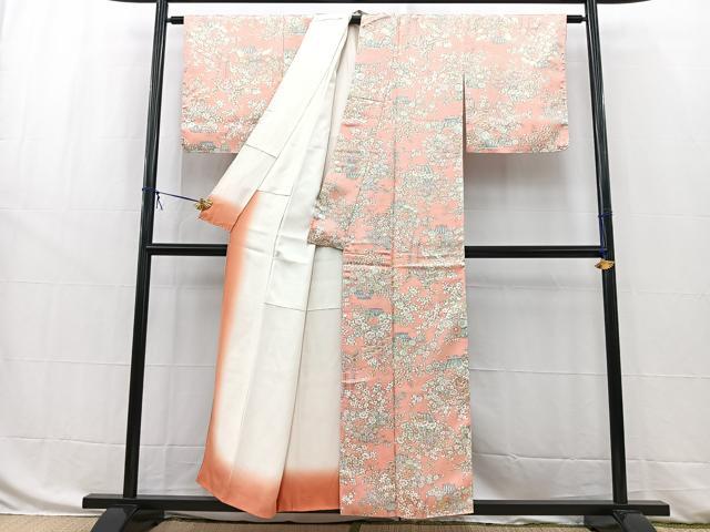 平和屋着物■上質な小紋　花籠文　正絹　逸品　BAAW8454yc