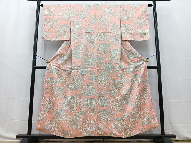 平和屋着物■上質な小紋　花籠文　正絹　逸品　BAAW8454yc
