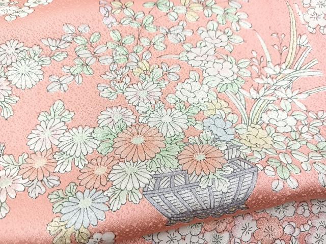 平和屋着物■上質な小紋　花籠文　正絹　逸品　BAAW8454yc