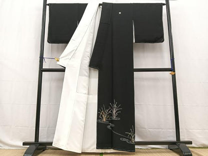 平和屋着物■豪華黒留袖　流水木賊文　金銀彩　正絹　逸品　未使用　BAAW8456yc